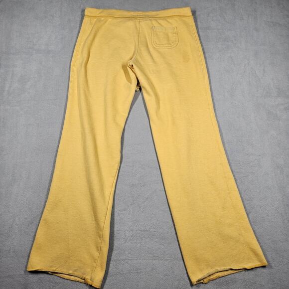 American Eagle Y2K Sweatpants Womens Medium Fleece Low Rise Yellow Mallcore - Picture 5 of 15